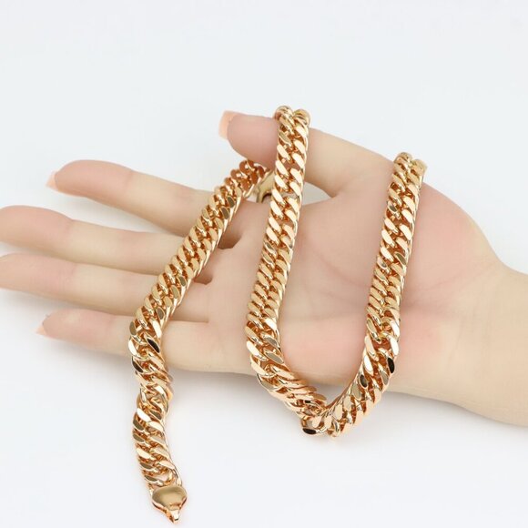 Bold Rose Gold Chunky Chain Necklace for Statement Styling, XPNL0283 - Picture 2 of 12